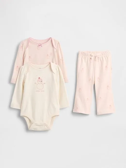Baby Organic Cotton Bodysuit Outfit Set (3-Pack)