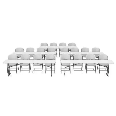Lifetime (5) 8-Foot Seminar Tables and (20) Chairs Set
