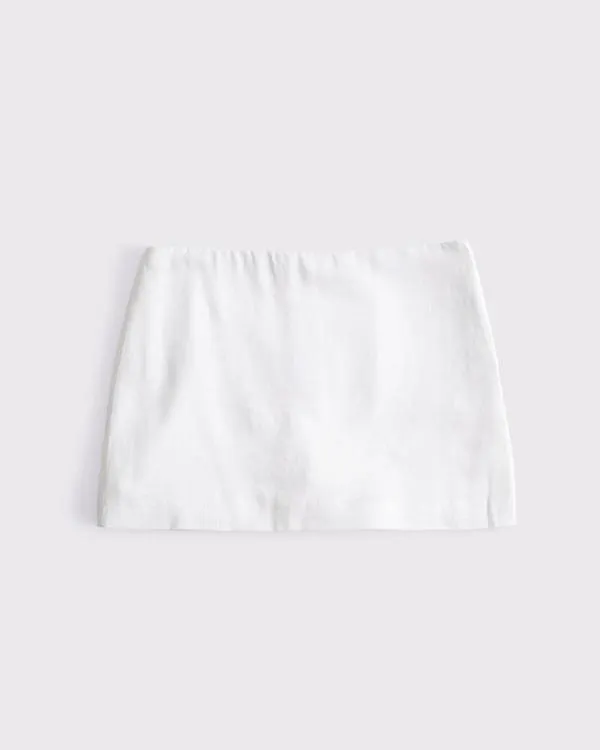 The A&F Scarlett Mid Rise Linen-Blend Mini Skort