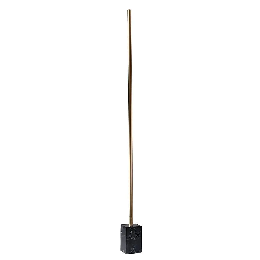 Adesso Felix 65-in Antique Brass Stick Floor Lamp