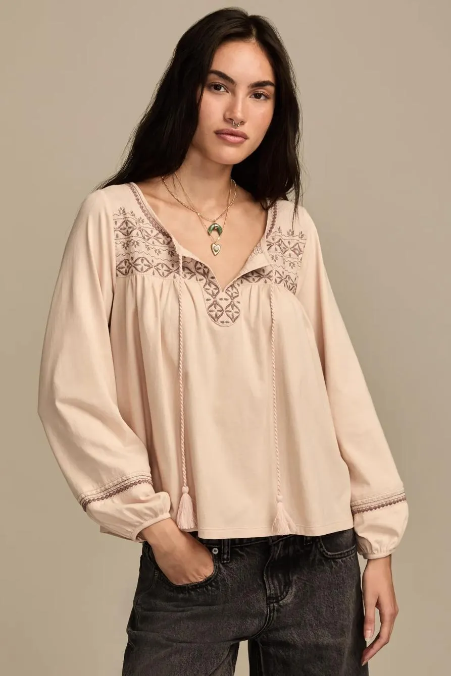 long sleeve peasant top
