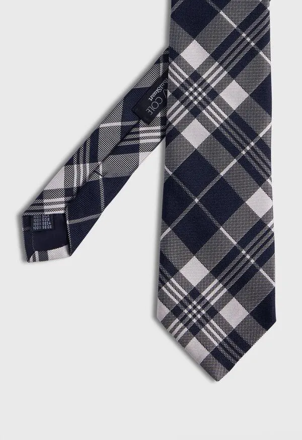 Plaid Woven Silk Tie