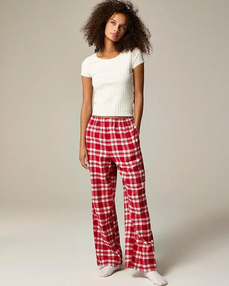 Pajama pant in plaid cotton flannel