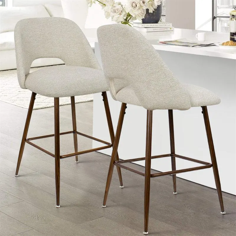 Berneta Upholstered Counter Stool with Metal Frame