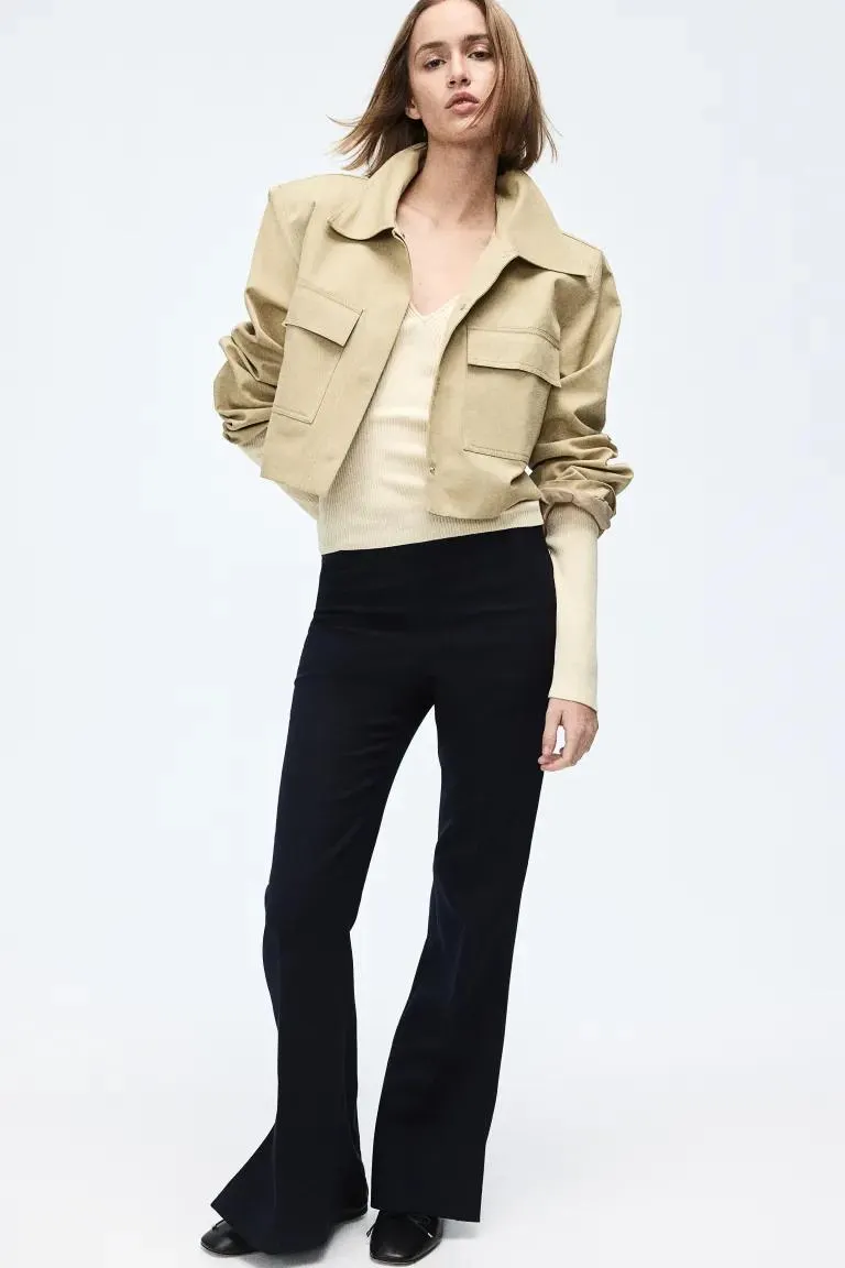 Rib-knit Sweetheart-neckline Top