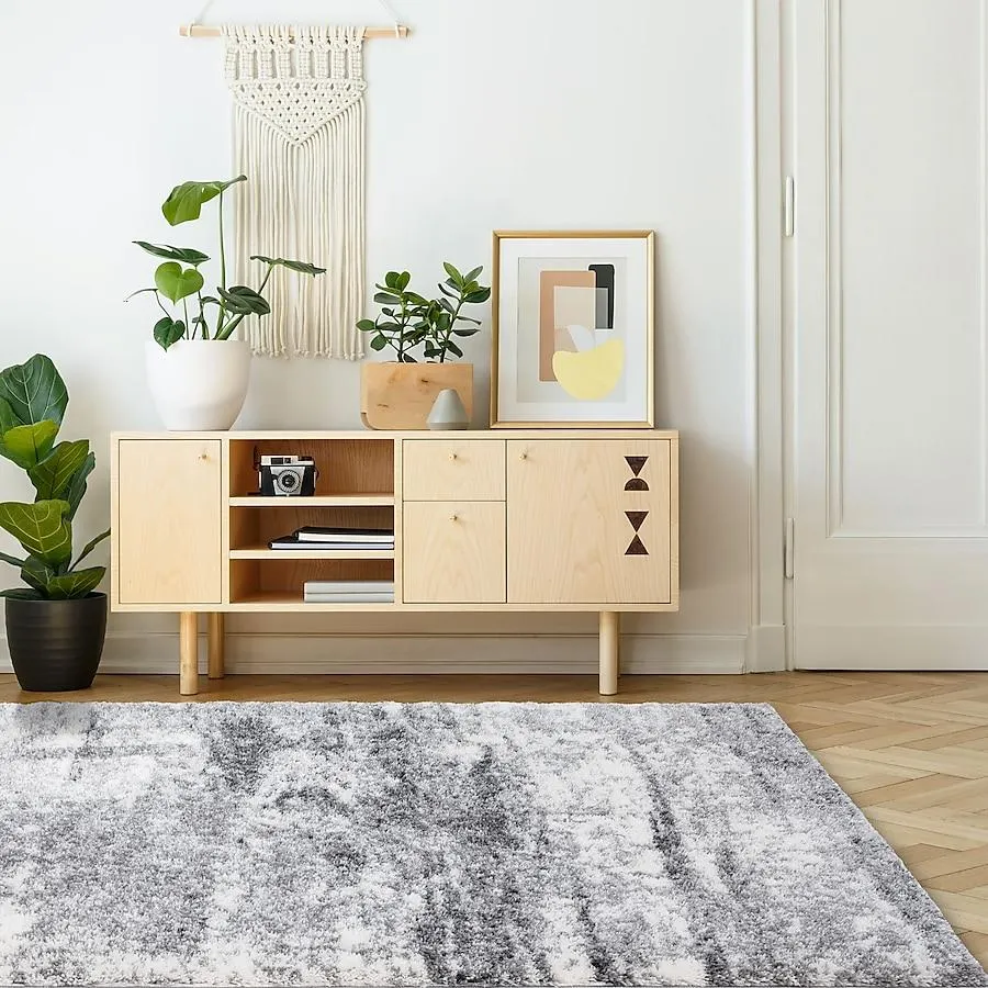 Origin 21 Gray Shade 8 x 10 (ft) Loomed Polyester Multi Rectangular Indoor Area rug