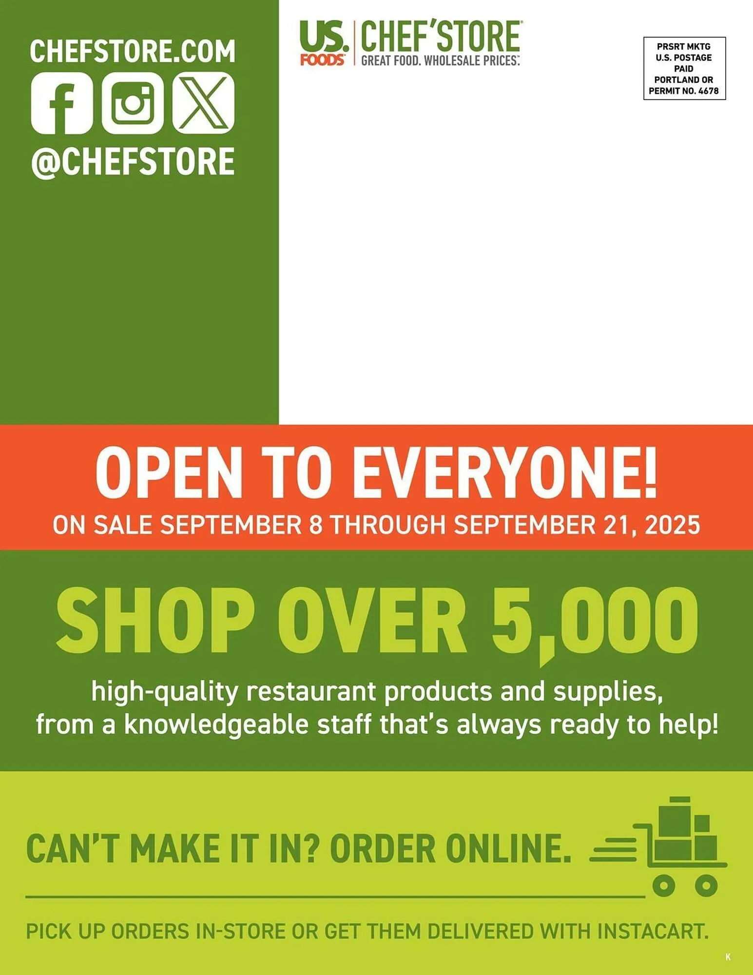 Weekly promotion US Foods Chef's Store weekly ad spanning from September 8 to September 21 2025 - Page 4 for Catalogue 365