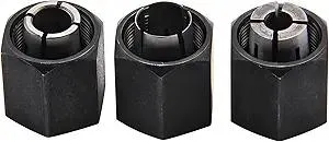 Thaekuns 3 Piece Router Collet Kit 2610906283 1/4",2610906284 1/2" and 2610906287 3/8" for Bosch 1613,1617, 1618,1619 Series Routers
