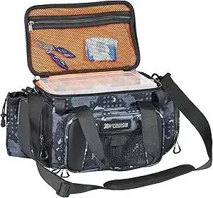 X Strike Fishing Bag - Waterproof Storage with 4 3600 Tackle Box, Saltwater & Freshwater Shoulder Bag for Camping, Hunting, Hiking, Travel