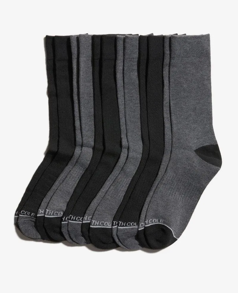 Waffle Texture Dress Crew Socks 6-Pack -