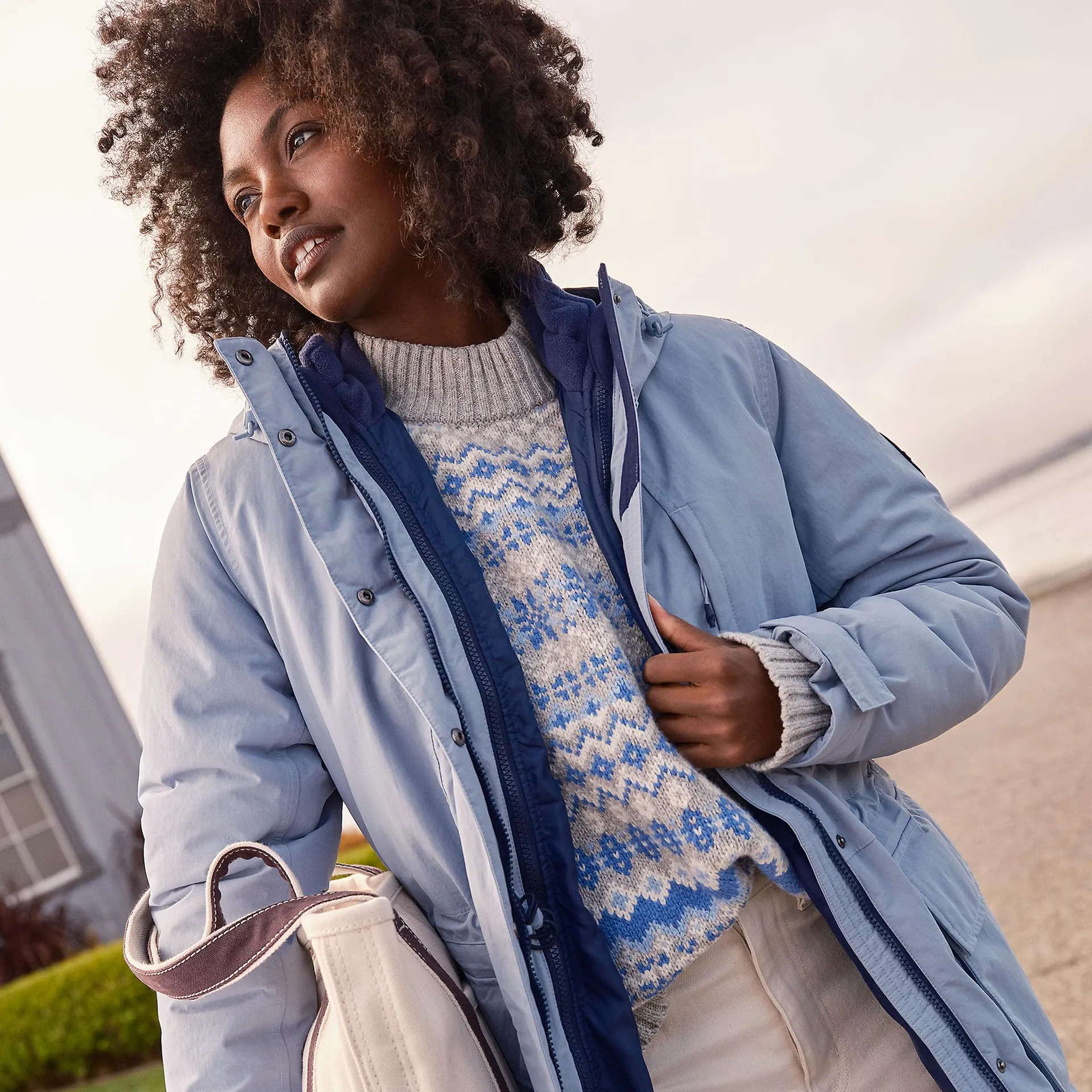 Women's Cozy Lofty Jacquard Mock Neck Sweater