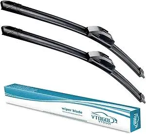 OEM Quality 22''+22'' Premium All-Season Auto Windshield Natural Rubber J-Hook Wiper Blades(Pack of 2)
