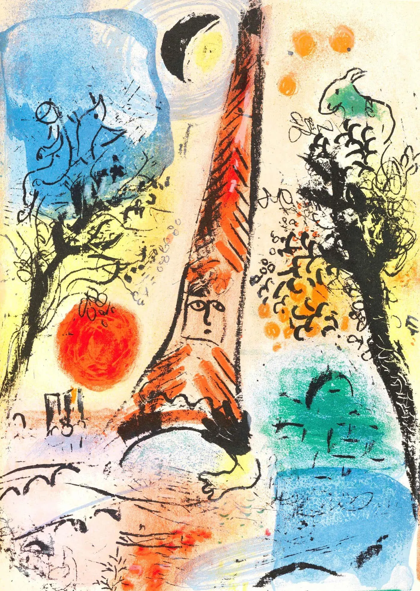 Marc Chagall Vision de Paris (Cramer 43; Mourlot 287), The Lithographs of Chagall 1960