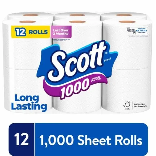 Scott 1000 Toilet Paper Rolls 1 Ply Toilet Tissue