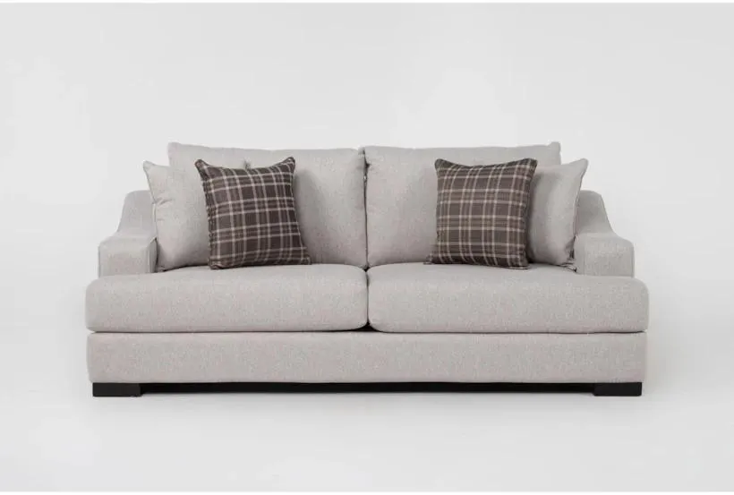 Lodge II 96" Grey High Performance Fabric Sofa | Loose Reversible Back