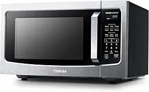 TOSHIBA ML-EM45PIT(SS) Countertop Microwave Oven with Inverter Technology, Kitchen Essentials, Smart Sensor, Auto Defrost, 1.6 Cu.ft, 13.6" Removable Turntable, 33lb.&1250W, Stainless Steel