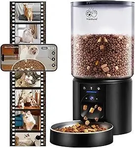 5L Automatic Cat Feeder with 2K HD Camera: 5G WiFi Automatic Dog Feeder with Night Vision,Cat Food Dispenser with Freshness for Multiple Pets,Detachable for Easy Clean-21 Cup (Sealed Outlet)
