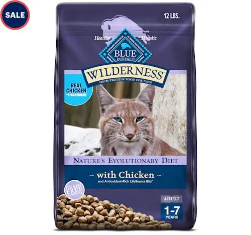 Blue Buffalo Blue Wilderness Natural High Protein, Chicken, Adult Dry Cat Food, 12 lbs.