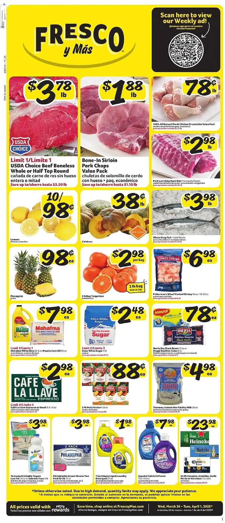 Weekly ad Fresco y Más Weekly Ad from March 26 to April 1 2025 - Page 1