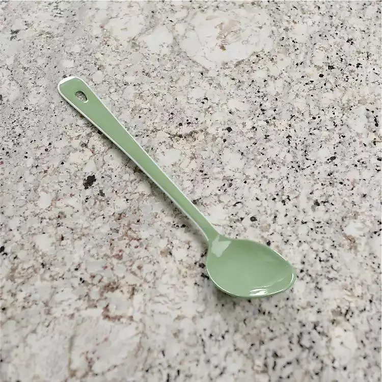 Pastel Green Enamel Stainless Steel Mixing Spoon