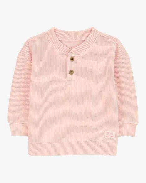 Baby Ribbed Velour Pullover