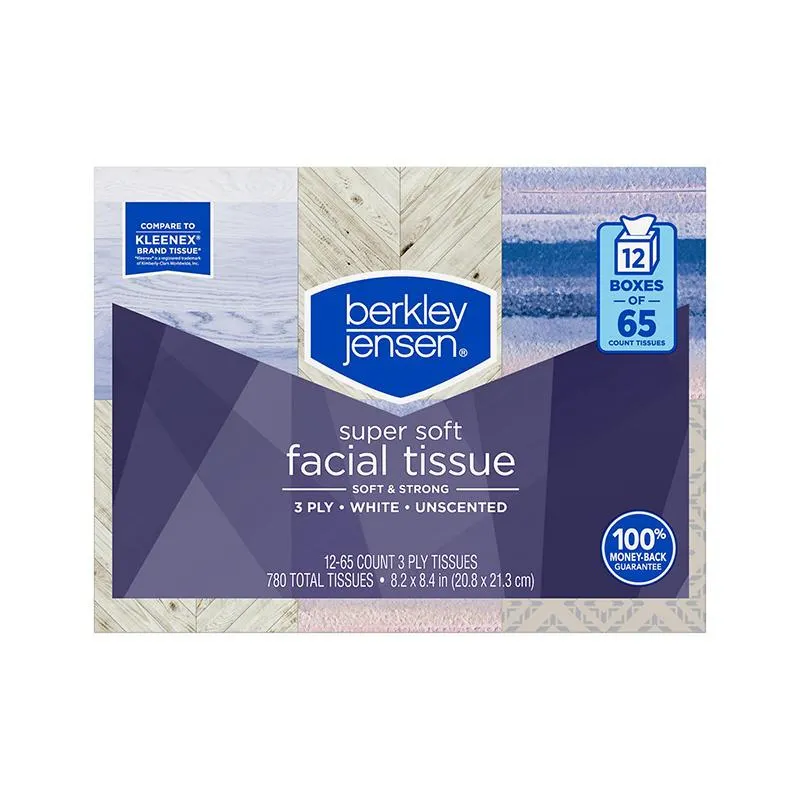 Berkley Jensen Super Soft Facial Tissues, 12 pk./65 tissues per box