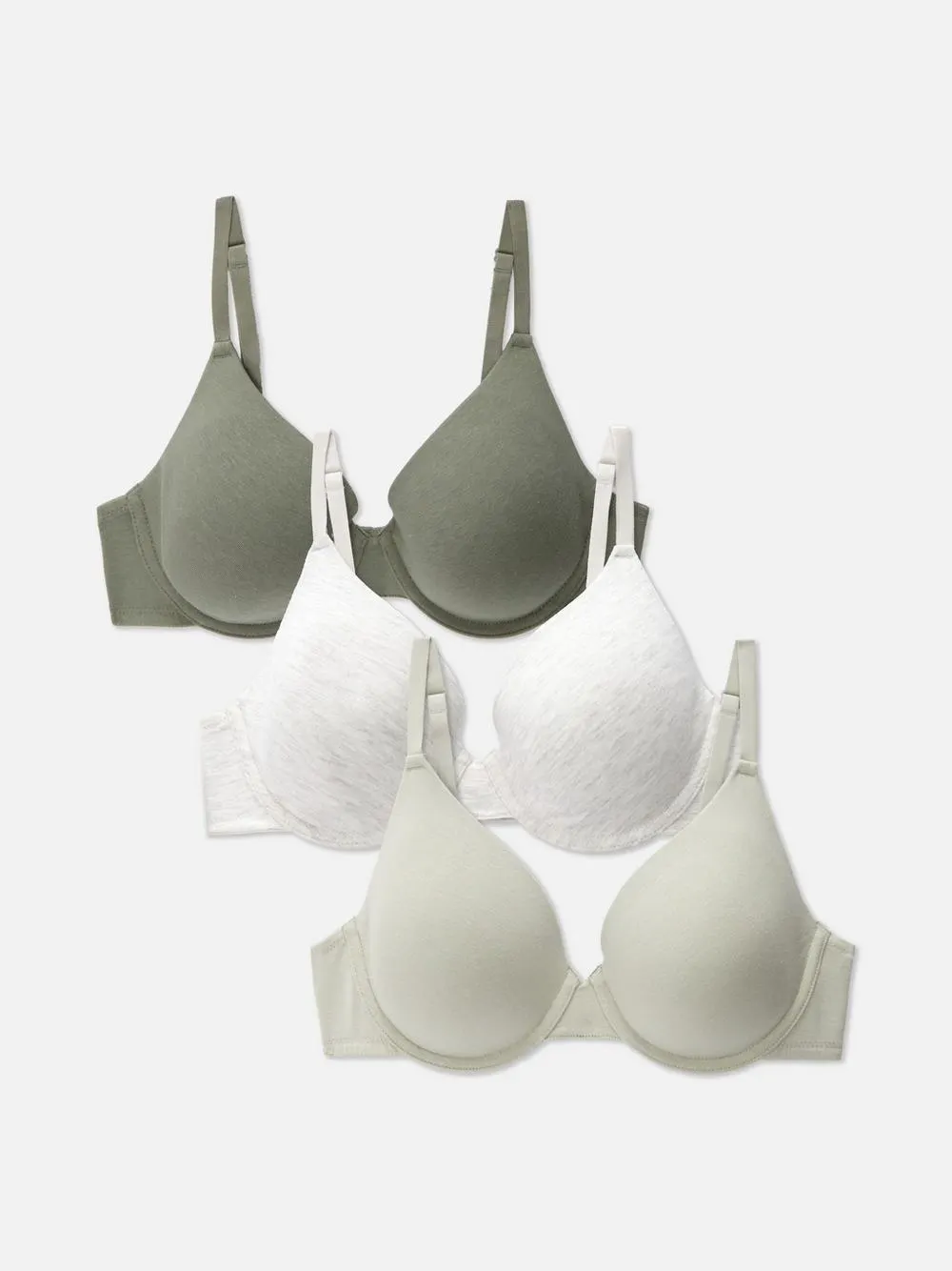 3pk Full Coverage Cotton Bras