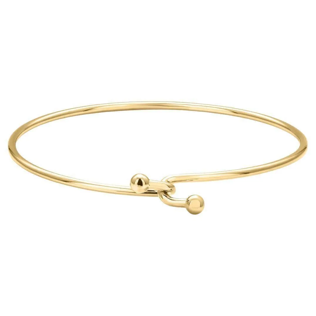 Vintage Tiffany and Co 18K Yellow Gold Hook and Eye Bangle Bracelet