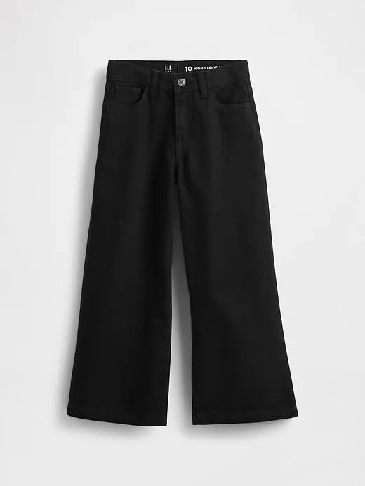 Kids High Rise Stride Wide-Leg Ankle Jeans