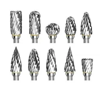 10 Pcs Carbide Burr Bits 1/8" Shank Compatible with Dremel Milwaukee Metal Grinding Wood Stone Steel Carving Cutting Engraving Grinder Kit Attachment Rotary Tool Accessories Set Harder Than Diamond
