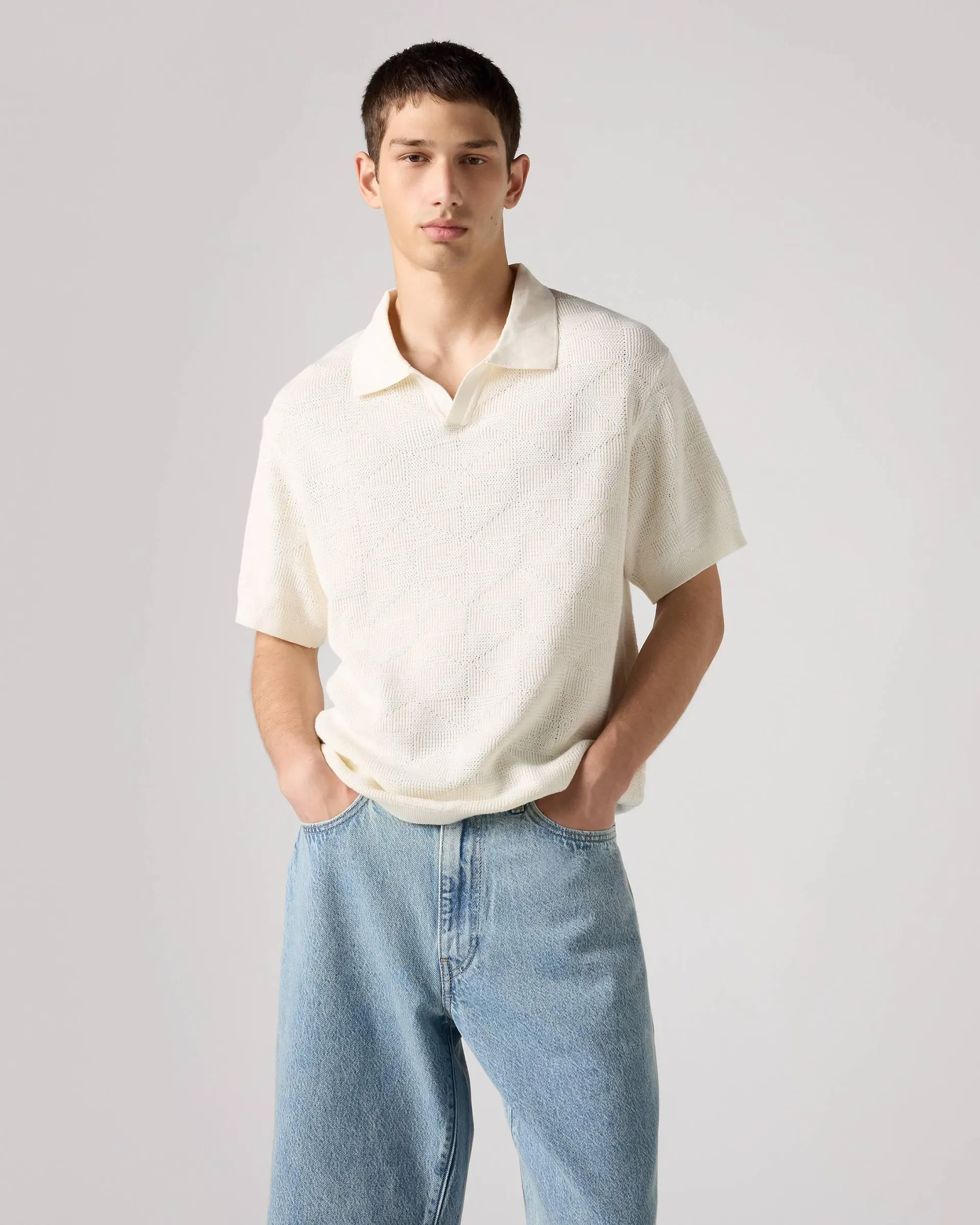 Open Collar Sweater Polo