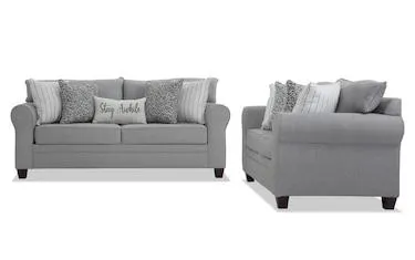 Laurel Gray Sofa & Loveseat