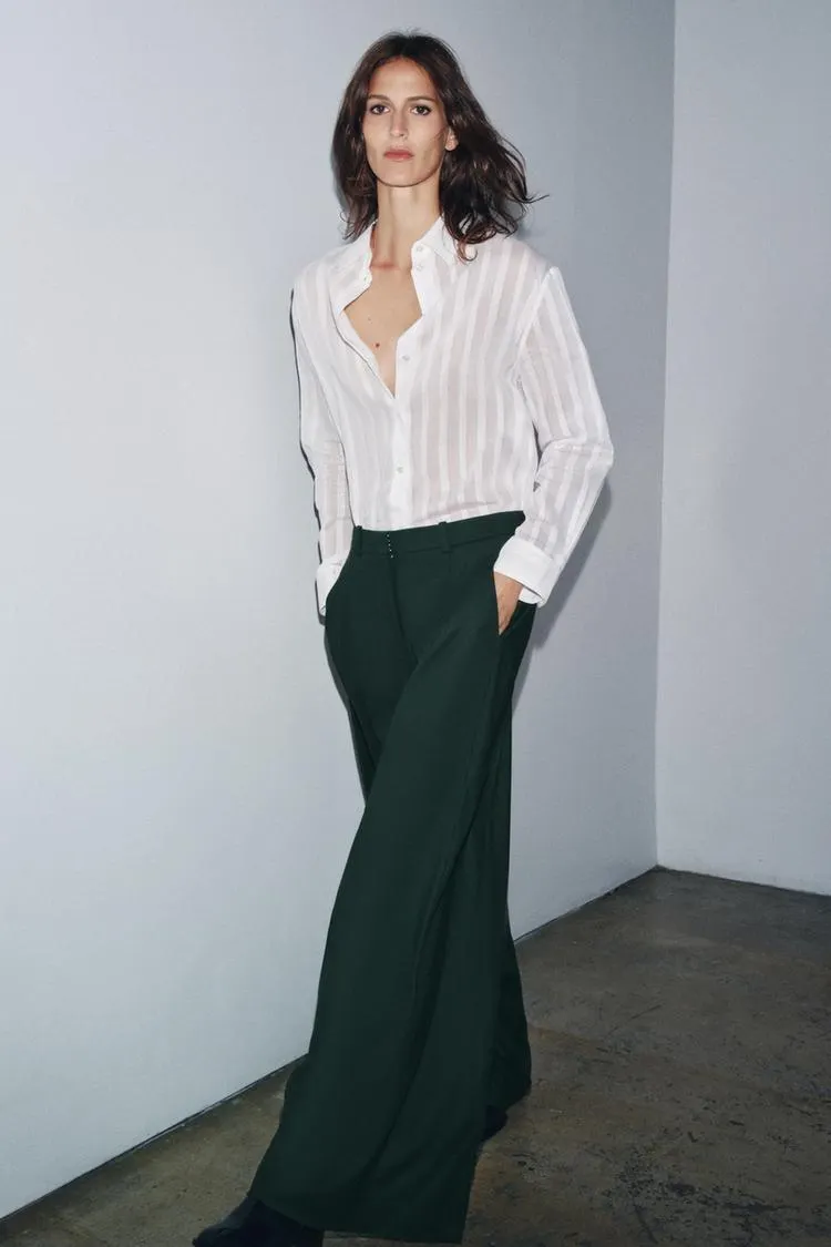 WIDE LEG PLEATED PANTS ZW COLLECTION