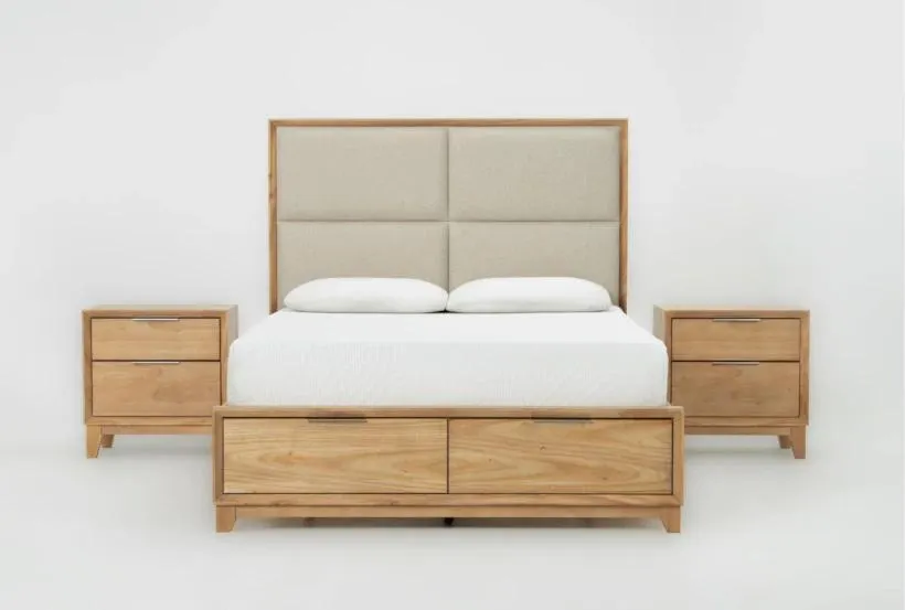 Avery Queen Platform Storage Bed W/ 2 2 Drawer Nightstands