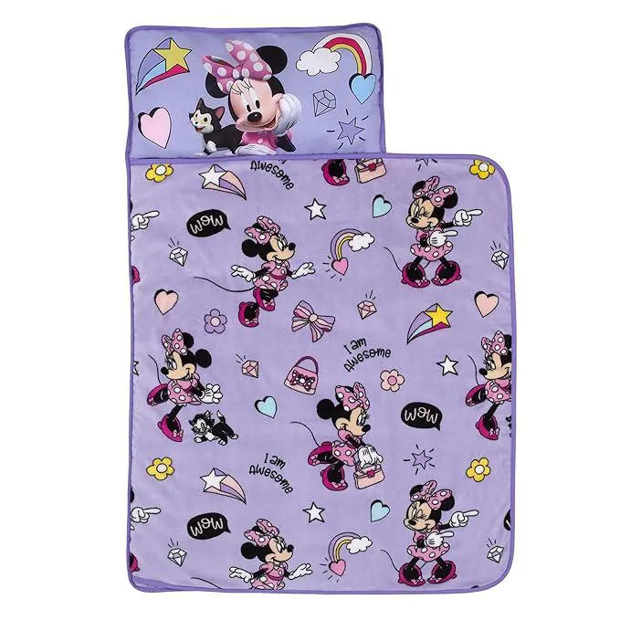 Disney Minnie Mouse I am Awesome Daisy Duck, Rainbow Hearts and Stars Toddler Nap Mat
