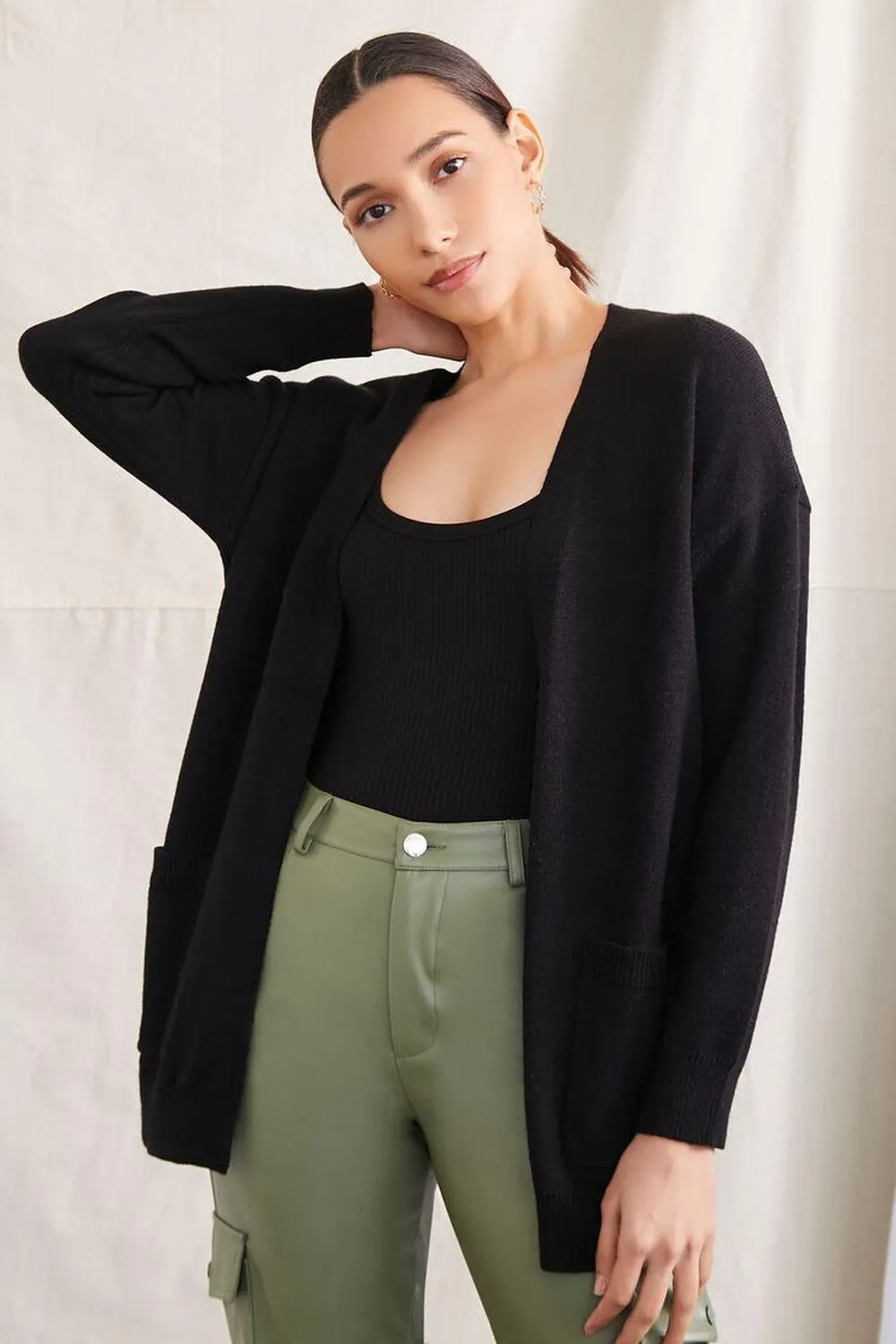 Patch-Pocket Cardigan Sweater