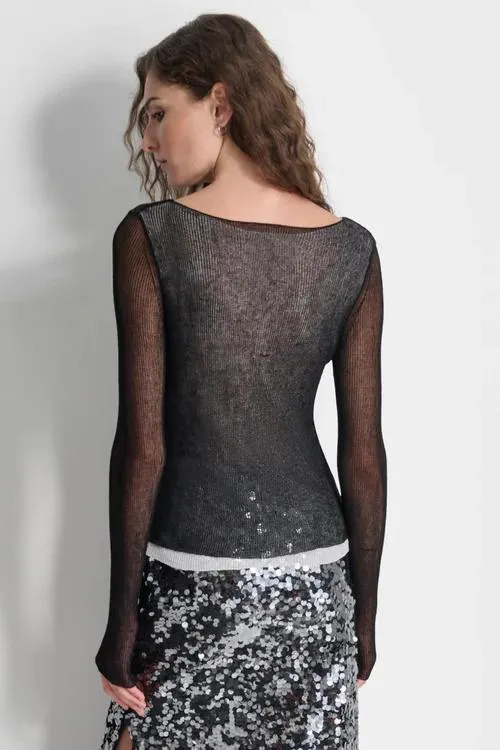 DOUBLE LAYER KNIT TOP