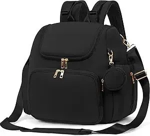 CEI-CEI Neoprene Diaper Bag Backpack Stylish Baby Maternity Bags Travel Tote for Mom with Insulated Pockets, Changing Pad, Stowable Shoulder Strap