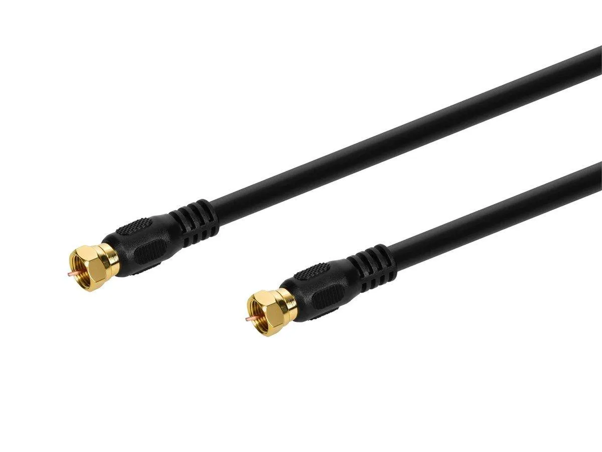 Monoprice 3ft RG6 (18AWG) 75Ohm, Quad Shield, CL2 Coaxial Cable with F Type Connector - Black