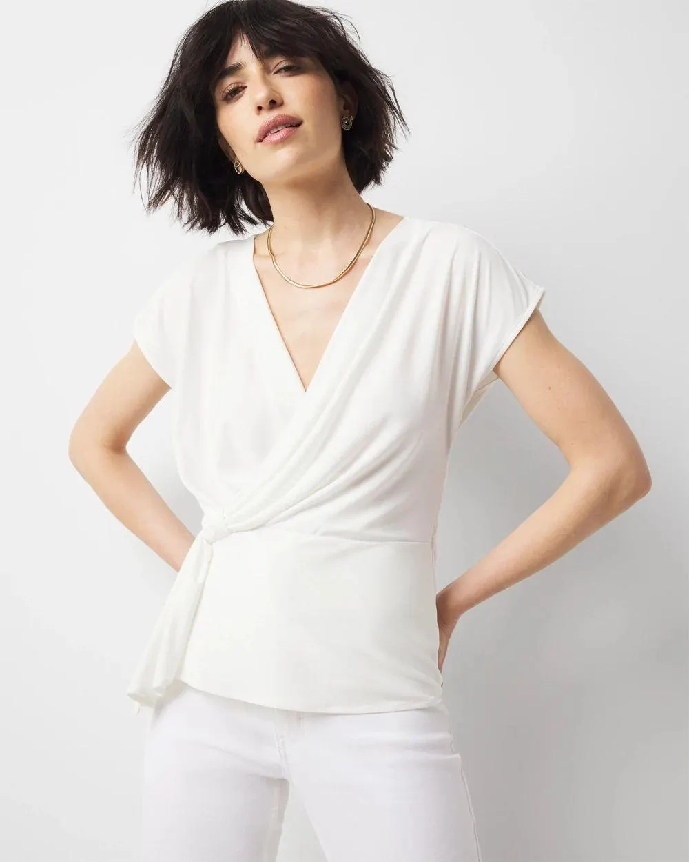 Draped Surplice Top