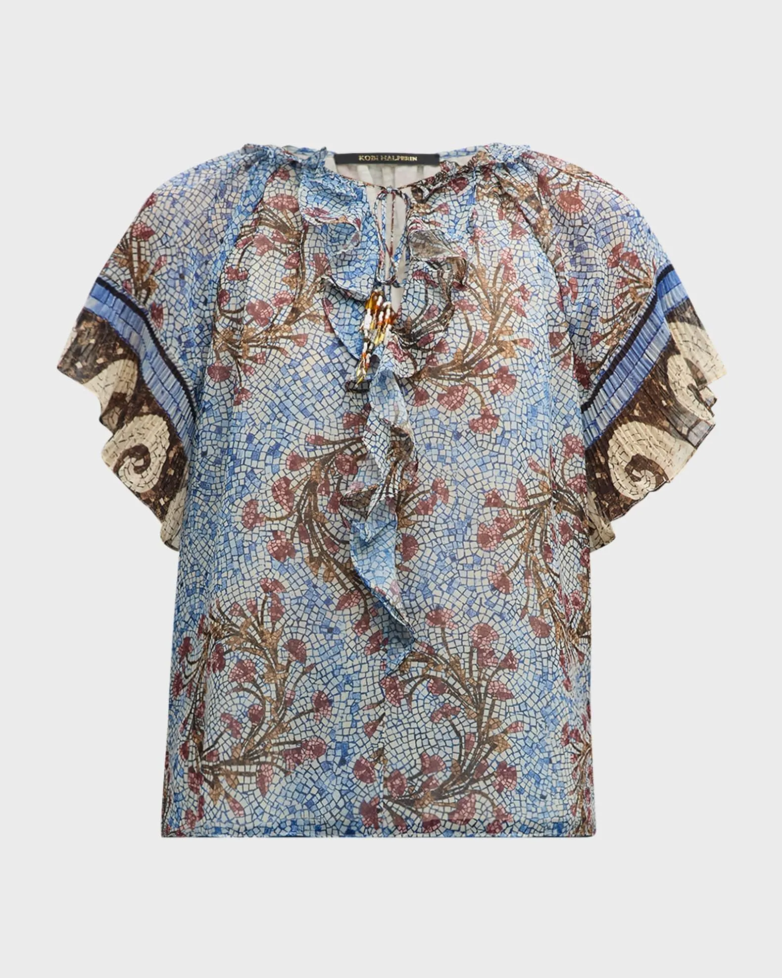 Deirdre Ruffle Floral-Print Blouse
