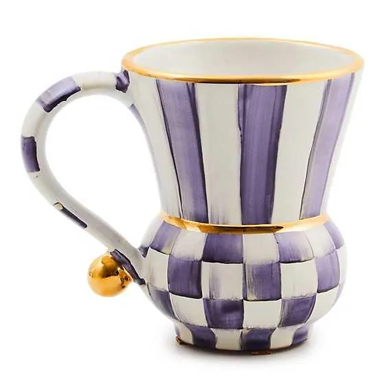 Plum Check Ceramic Mug