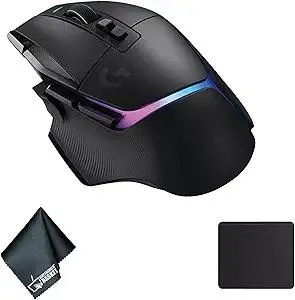 Logitech G G502 X Plus Lightspeed Wireless RGB Gaming Mouse Bundle Including: Mouse Pad, Fiber Cloth