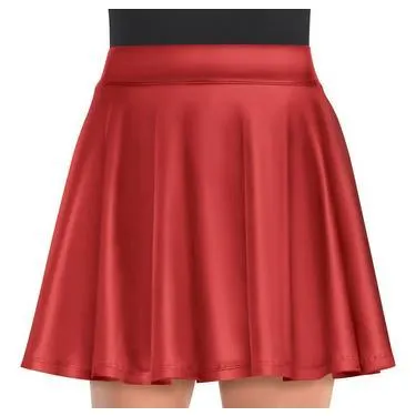 Womens Red Flare Skirt