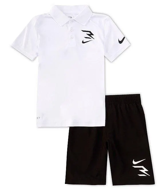 3BRAND by Russell Wilson Big Boys Short Sleeve Polo Shirt & Shorts Set