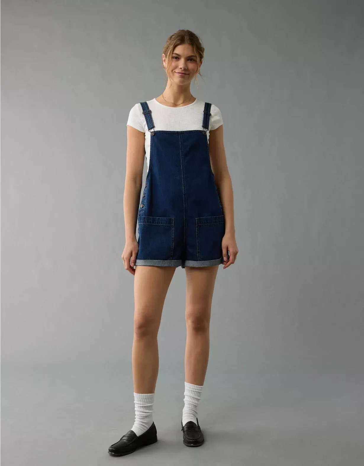 AE Easy Baggy Denim Short Overall