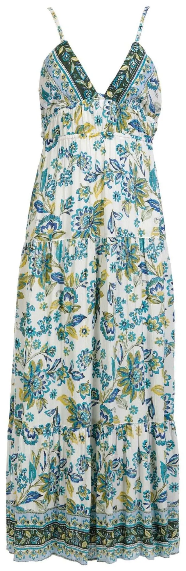 Angie Juniors Sleeveless Palms Keyhole Dress