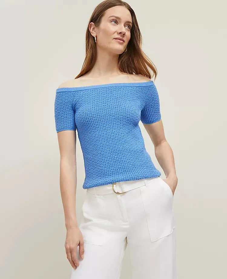 Textured Off-The-Shoulder Sweater