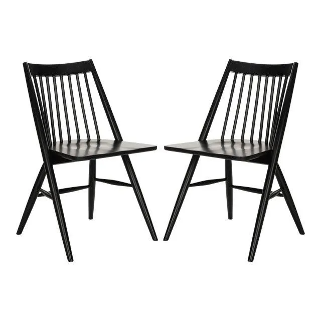 19"H Spindle Dining Chair in Black - a Pair