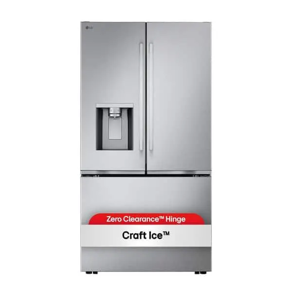 24 cu. ft. Counter Depth MAX Zero Clearance 3-Door French Door Refrigerator with Craft Ice in PrintProof Stainless Steel